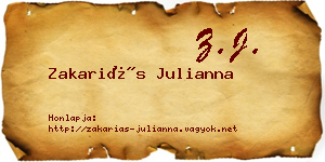 Zakariás Julianna névjegykártya