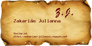 Zakariás Julianna névjegykártya